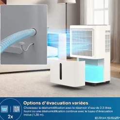Deshumidificateur - Dry Pro Plus - Blanc - Déshumidifie jusqu'à 16 litres par jour