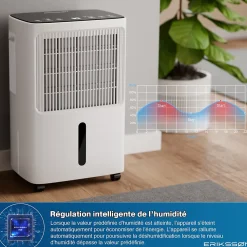 Deshumidificateur - Dry Pro Plus - Blanc - Déshumidifie jusqu'à 16 litres par jour