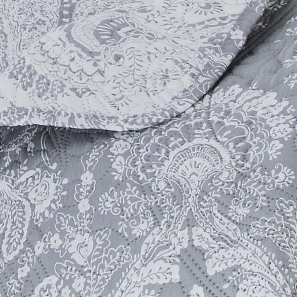 Dessus de lit 260 x 240 cm + 2 Taies 60 x 60 cm "Marie" Atmosphera - Gris