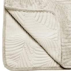 Dessus de lit Feuille - velours - ivoire 240x260 cm - Atmosphera