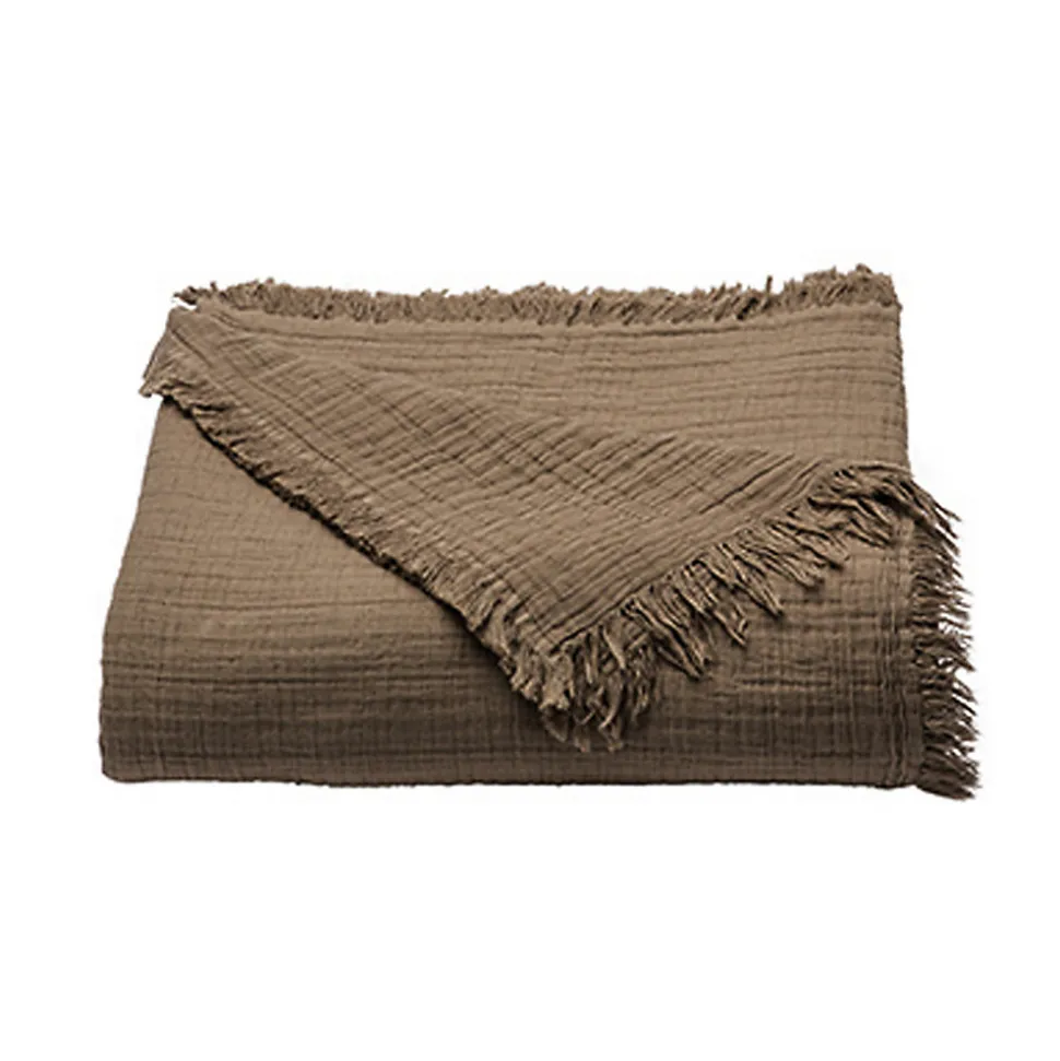 Dessus de lit gaze de coton (270x250 cm - Marron chocolat)