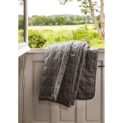 Dessus de lit matelassé aspect lavé-froissé "Angkor" Toison d'Or - Angkor Ardoise - 240 x 260 cm