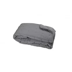 Dessus de lit matelassé aspect lavé-froissé "Angkor" Toison d'Or - Angkor Ardoise - 240 x 260 cm