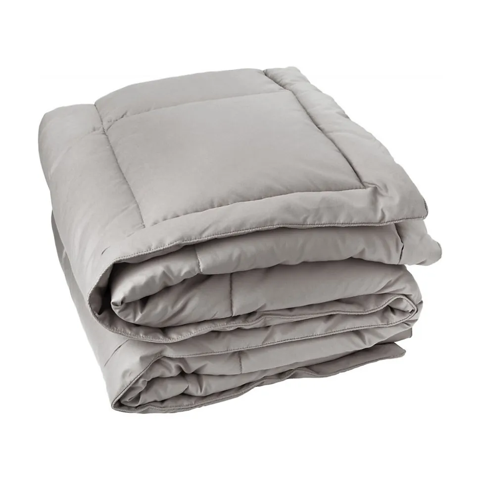 Dessus de lit matelassé peau de pêche Oekotex (220x240 cm - Gris clair)