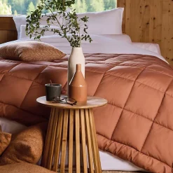 Dessus de lit matelassé peau de pêche Oekotex (220x240 cm - Terracotta)