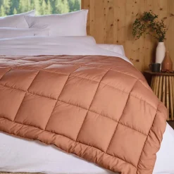 Dessus de lit polyester microfibre 240x220 cm LAZY orange ocre