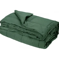 Dessus de lit polyester microfibre 260x240 cm LAZY vert argile