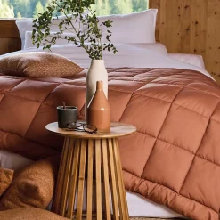 Dessus de lit polyester microfibre 260x240 cm LAZY orange ocre