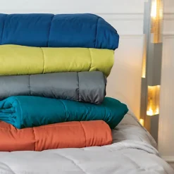 Dessus de lit polyester microfibre 160x240 cm LAZY orange ocre