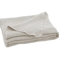 Dessus de lit réversible 270x250 cm JAIPUR en coton beige craie