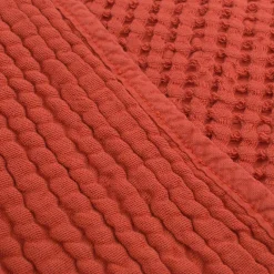 Dessus de lit réversible 180x250 cm JAIPUR coton rouge terracotta