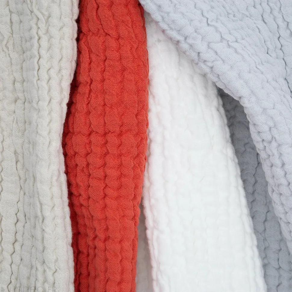 Dessus de lit réversible 180x250 cm JAIPUR coton rouge terracotta