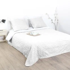 Dessus de lit 240x260 + 2 taies Arabesque Ivoire.