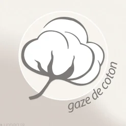 Dessus de lit 230x250 cm BREHAT 100% gaze de coton marron galet