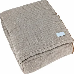 Dessus de lit 230x250 cm en coton lavé SEVILLE gris bronze