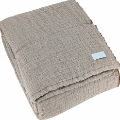 Dessus de lit 270x250 cm en coton lavé SEVILLE gris bronze