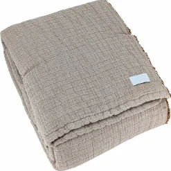 Dessus de lit 180x250 cm en coton lavé SEVILLE gris bronze