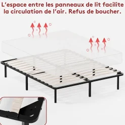 Dewinner Sommier à Lattes sur Pieds, Lit 2x13 Lattes, 7 Pieds Inclus, 140x200CM