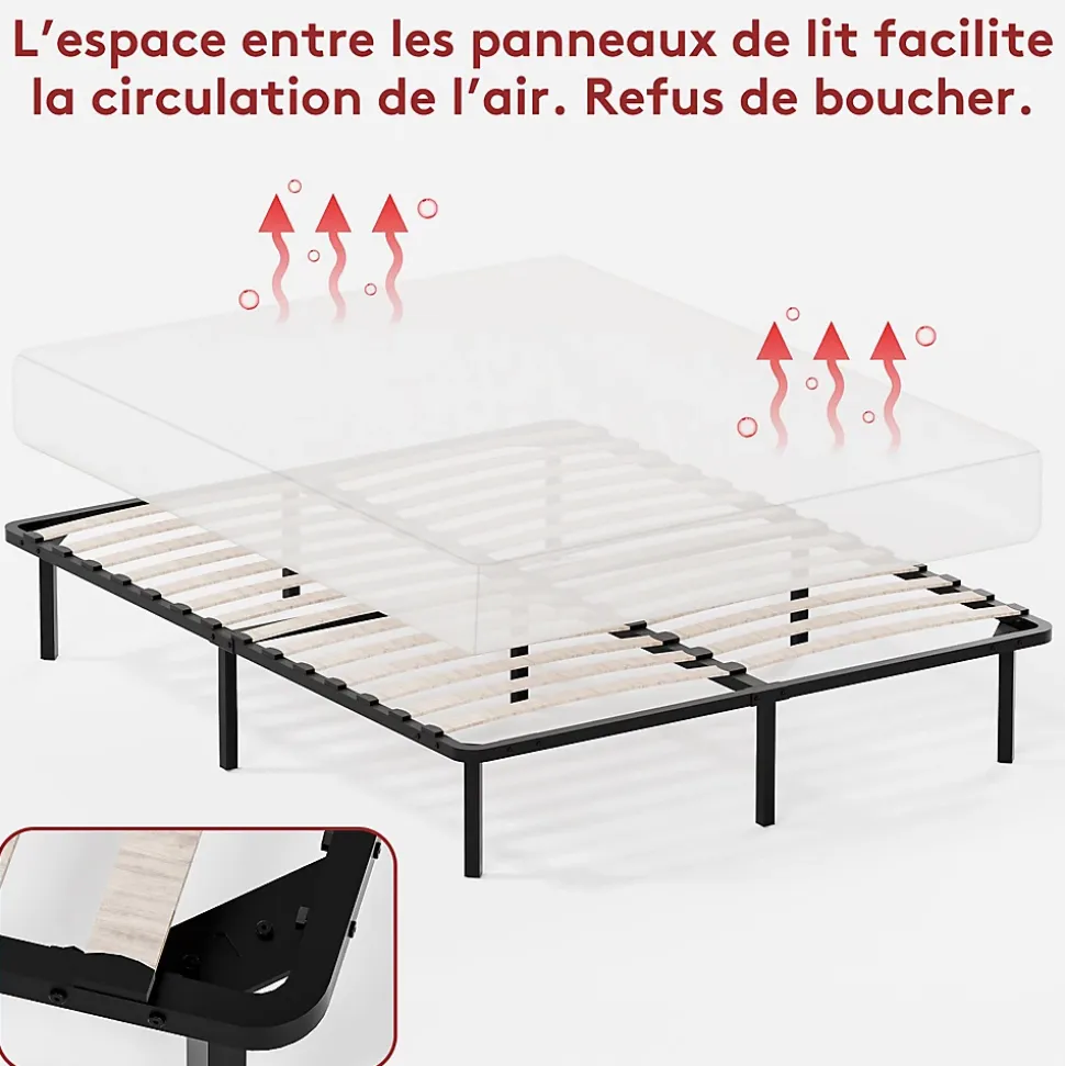 Dewinner Sommier à Lattes sur Pieds, Lit 2x13 Lattes, 7 Pieds Inclus, 140x200CM