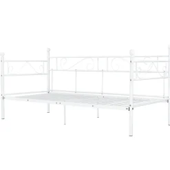 Divan en Acier Canapé Lit Simple en Métal 200 x 90 cm Blanc en.casa