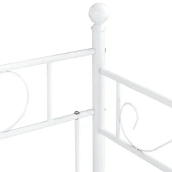 Divan en Acier Canapé Lit Simple en Métal 200 x 90 cm Blanc en.casa