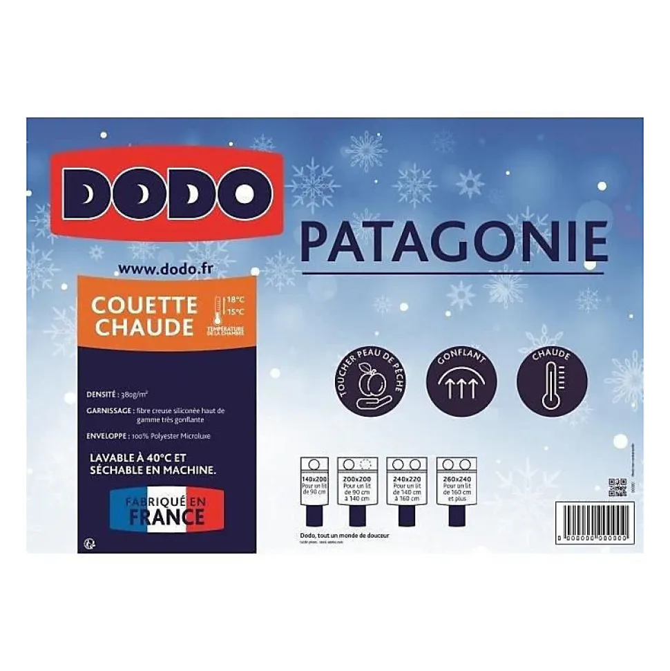 DODO Couette chaude Patagonie Blanc - 220x240 cm