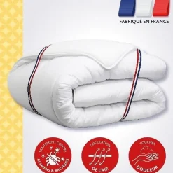 DODO Couette tempérée 300gr/m² anti-acarians VICTORIA 240x260 cm blanc