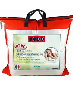 DODO Lot de 2 Oreillers Anti-Acariens Belle Nuit 60x60 cm blanc