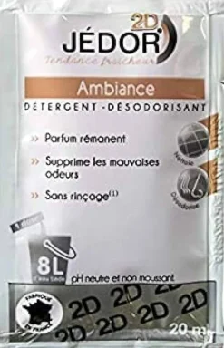 Dosettes 2D détergent nettoyant désodorisant - Jédor - Parfum Ambiance (100 dosettes)