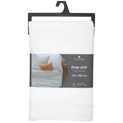 Drap en coton - blanc - 180x290 cm - Atmosphera
