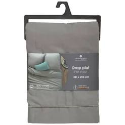 Drap en coton - gris - 180x290 cm - Atmosphera