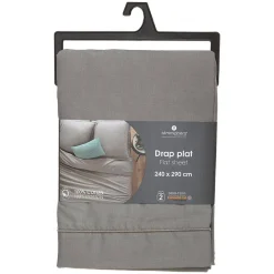 Drap en coton - gris 240x290 cm - Atmosphera