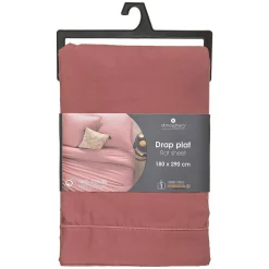 Drap en coton - rose blush - 180x290 cm - Atmosphera