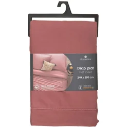 Drap en coton - rose blush 240x290 cm - Atmosphera