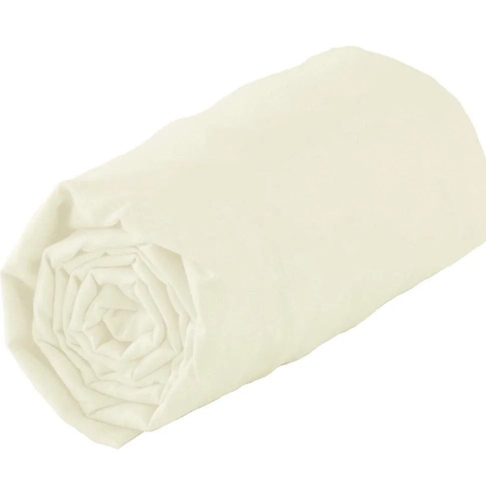 Drap housse 100% coton biologique - bonnet 30 cm (90x200cm - Sable)