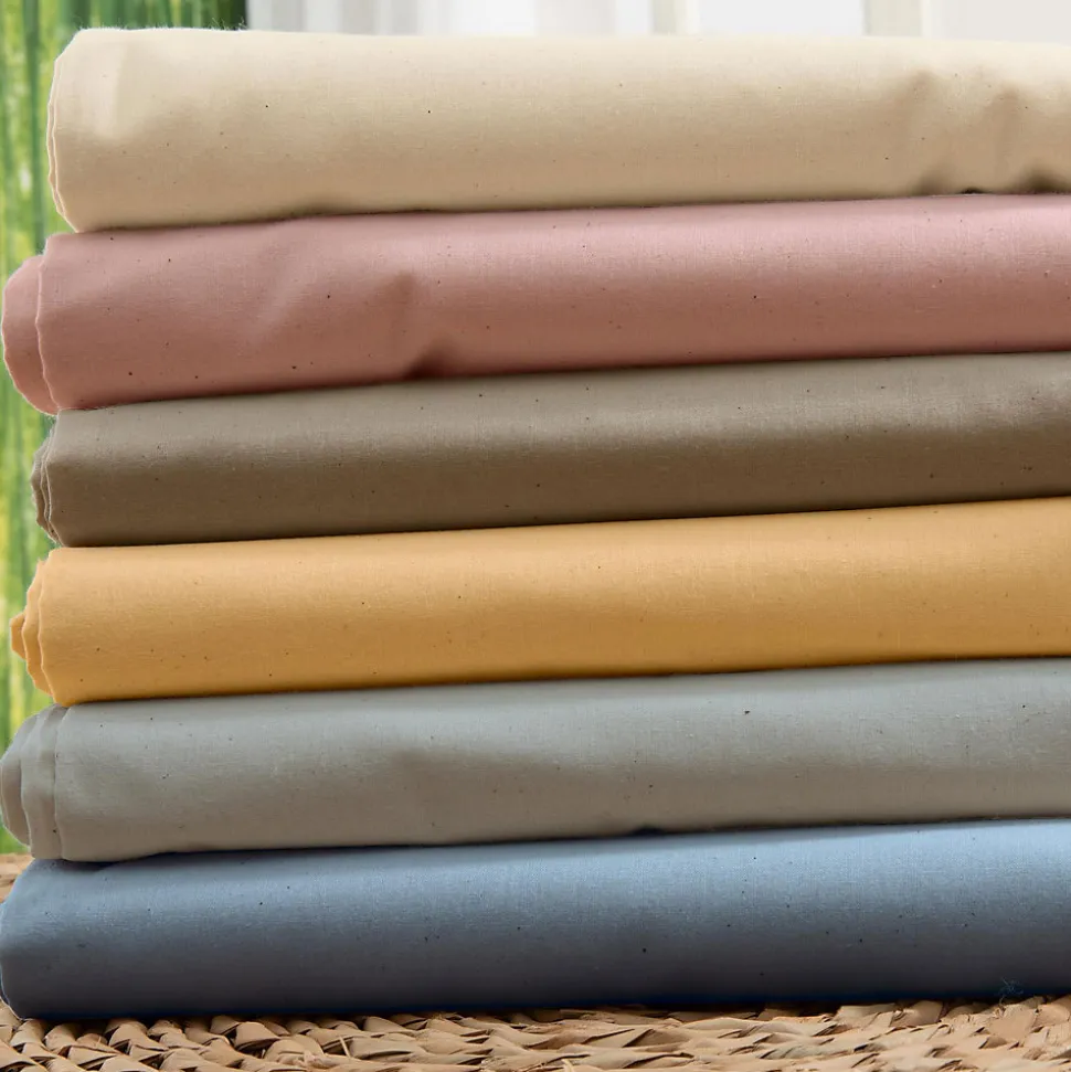 Drap housse 100% coton biologique - bonnet 30 cm (90x200cm - Sable)