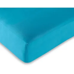 Drap housse 57 fils/cm² toutes dimensions - Turquoise - 180 x 200 cm