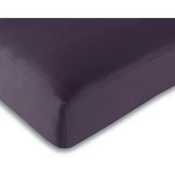 Drap housse 57 fils/cm² toutes dimensions - Prune - 140 x 190 cm