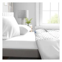 Drap Housse - HOME LINGE PASSION - HP71760 - 90 x 190 cm + 30 cm bonnet - Microfibre - 82 g - BLANC