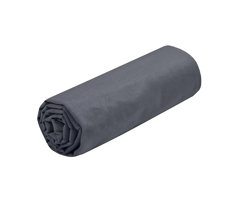 Drap housse 90 x 200 cm Ardoise Eden