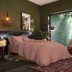 Drap housse 180 x 200 cm bonnet 30 cm "Prémium" pour lit 2 places King Size - Prémium Vieux Rose