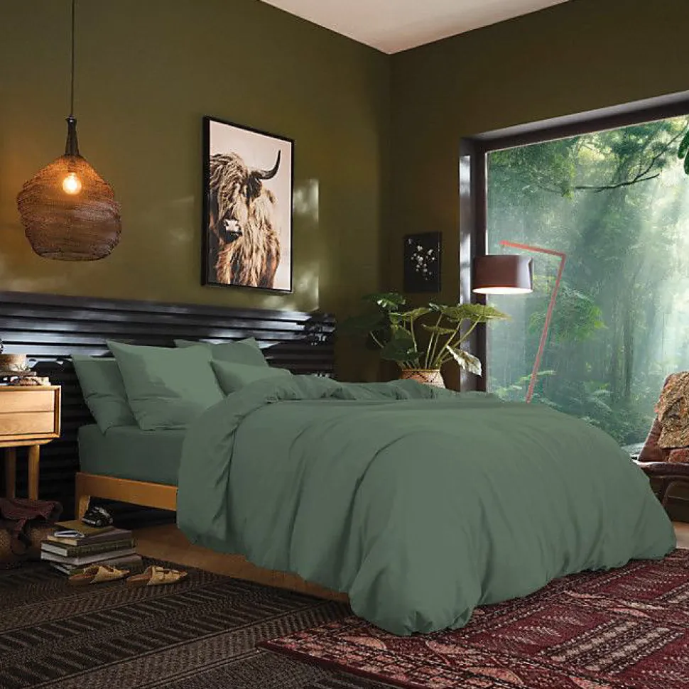 Drap housse 140 x 190 cm bonnet 30 cm "Prémium" pour lit 2 places - Prémium Romarin