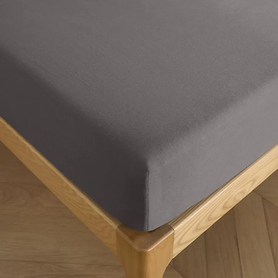 Drap housse 90 x 190 cm bonnet 30 cm "Prémium" pour lit 1 place - Prémium Ardoise