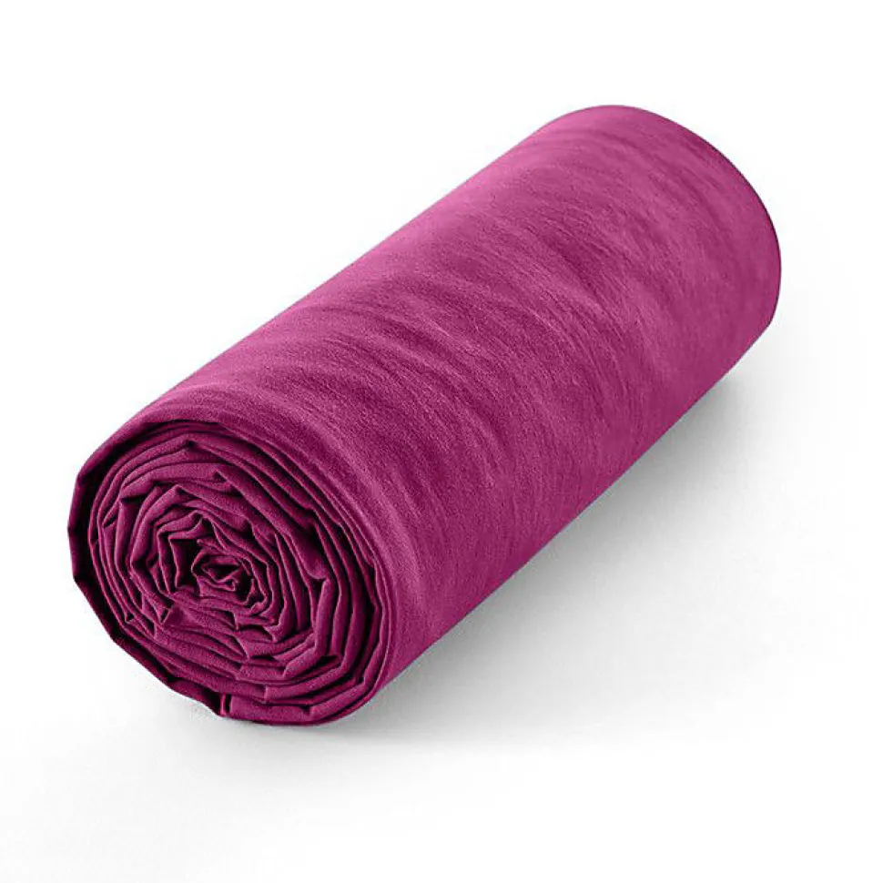Drap housse 160 x 200 cm bonnet 30 cm "Prémium" pour lit 2 places - Prémium Magenta