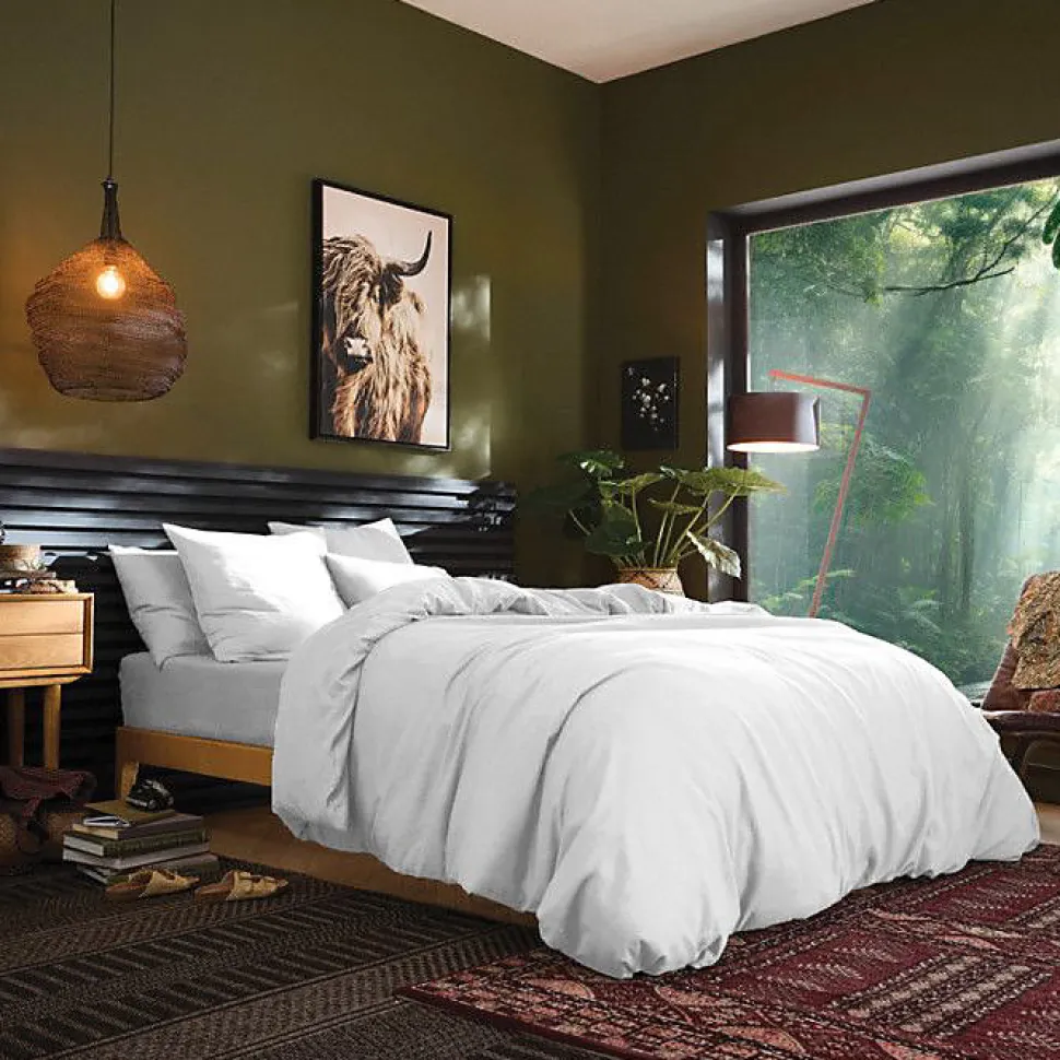 Drap housse 90 x 190 cm bonnet 30 cm "Prémium" pour lit 1 place - Prémium Neige