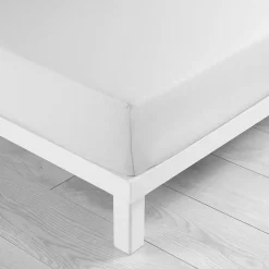 Drap housse 140 x 190 cm bonnet 30 cm microfibre Oscar Blanc