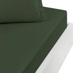 Drap housse bonnet 40 cm en percale coton PLUSEucalyptus 90x200 cm SOFT PERCALE