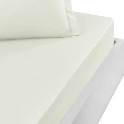 Drap housse bonnet 40 cm en percale coton PLUSEcru 180x200 cm SOFT PERCALE
