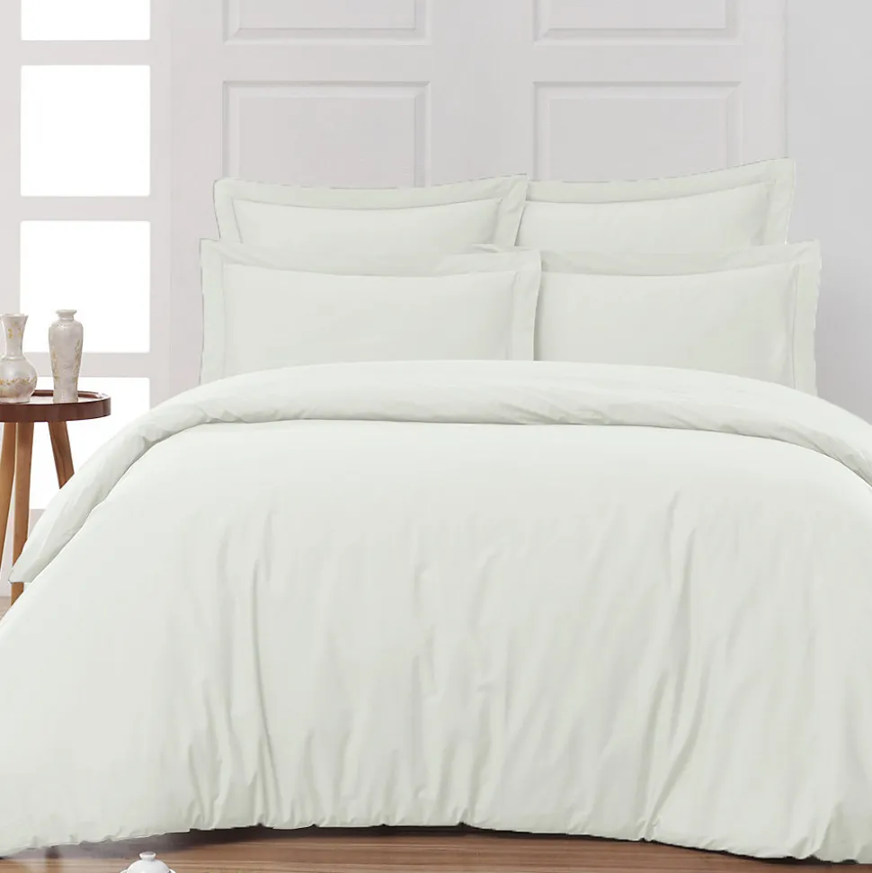 Drap housse bonnet 40 cm en percale coton PLUSEcru 180x200 cm SOFT PERCALE