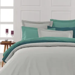 Drap housse bonnet 40 cm en percale coton PLUSGris Perle 80x200 cm SOFT PERCALE